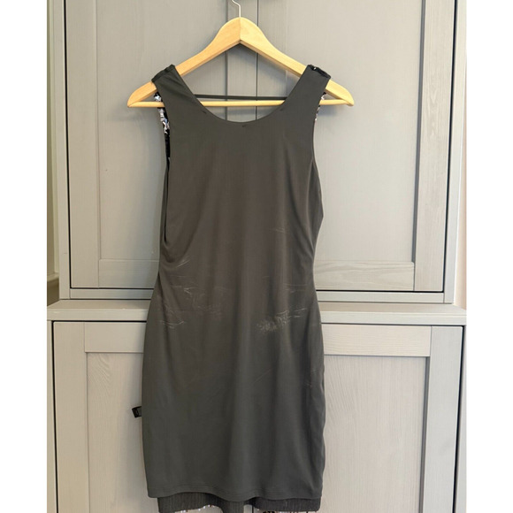 NWT Express Sequin Mini Dress XS ~ Black Silver Iridescent Party Glam Sparkle - Picture 9 of 12